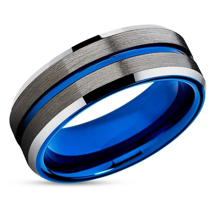 Rings Clean Casting Jewelry Gunmetal Wedding Ring Blue Wedding Band Tungsten Wedding Band Gunmetal Band Rings Clean Casting Jewelry Gunmetal Wedding Ring Blue Wedding Band Tungsten Wedding Band Gunmetal Band
