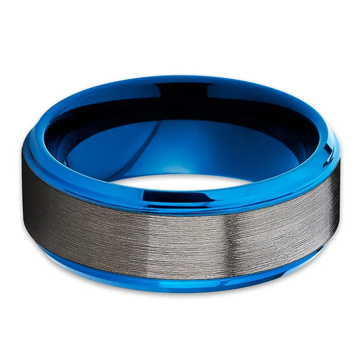 Rings Clean Casting Jewelry Gunmetal Wedding Ring Blue Wedding Ring 8mm Wedding Ring Wedding Band