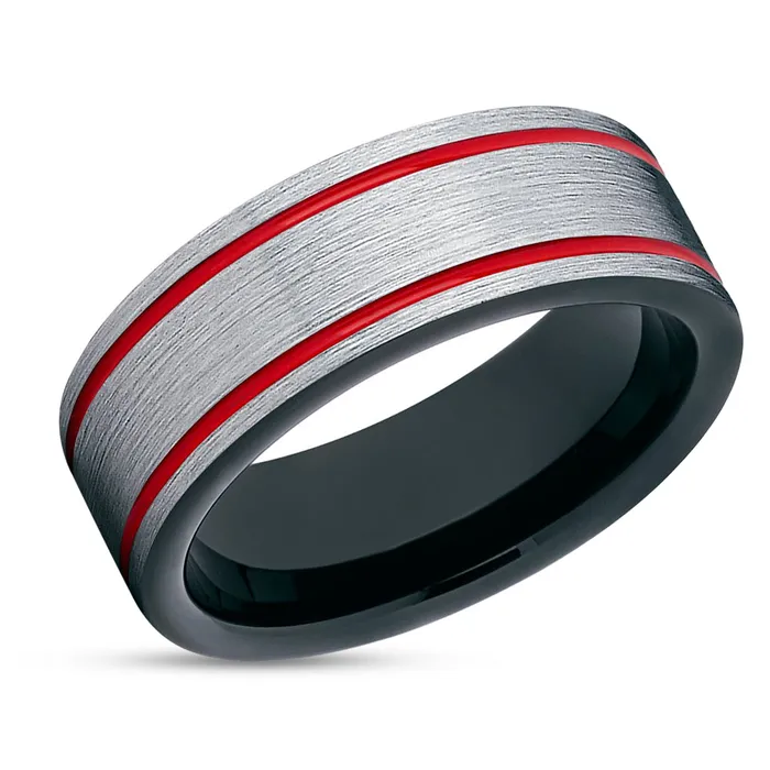 Rings Clean Casting Jewelry Red Tungsten Wedding Ring Black Tungsten Wedding Ring Red Tungsten Band