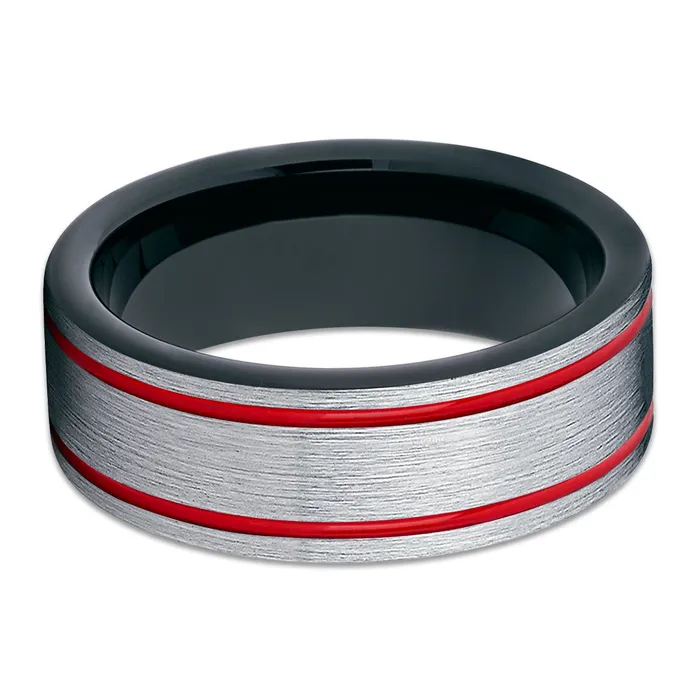 Rings Clean Casting Jewelry Red Tungsten Wedding Ring Black Tungsten Wedding Ring Red Tungsten Band