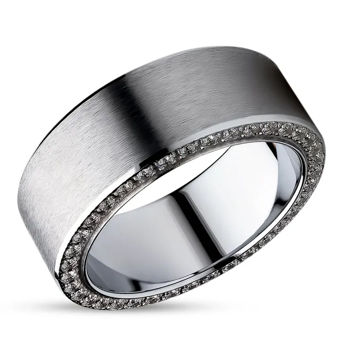 Rings Clean Casting Jewelry Silver Titanium Wedding Ring 8mm Wedding Ring Mans Wedding Ring Black CZ Ring Rings Clean Casting Jewelry Silver Titanium Wedding Ring 8mm Wedding Ring Mans Wedding Ring Black CZ Ring