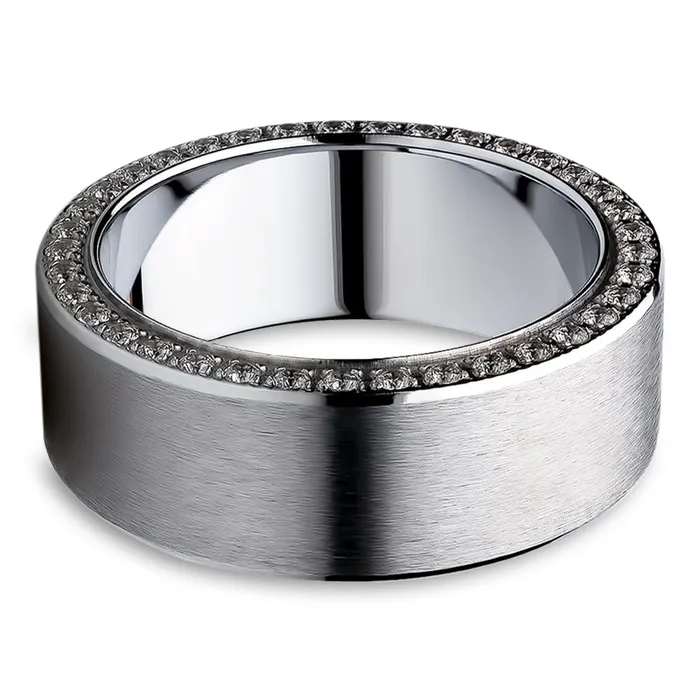 Rings Clean Casting Jewelry Silver Titanium Wedding Ring 8mm Wedding Ring Mans Wedding Ring Black CZ Ring
