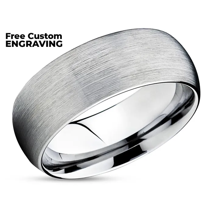 Rings Clean Casting Jewelry Tungsten Wedding Ring Gray Tungsten Wedding Band Silver Tungsten Ring Band