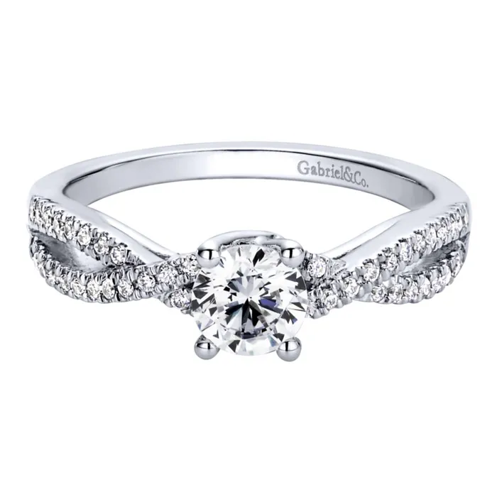 Rings Gabriel Bridal Collection White Gold Criss Cross Engagement Ring 018 ctw International Diamond Center Rings Gabriel Bridal Collection White Gold Criss Cross Engagement Ring 018 ctw International Diamond Center