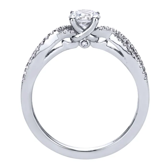 Rings Gabriel Bridal Collection White Gold Criss Cross Engagement Ring 018 ctw International Diamond Center Rings Gabriel Bridal Collection White Gold Criss Cross Engagement Ring 018 ctw International Diamond Center