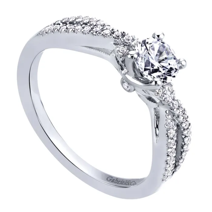 Rings Gabriel Bridal Collection White Gold Criss Cross Engagement Ring 018 ctw International Diamond Center Rings Gabriel Bridal Collection White Gold Criss Cross Engagement Ring 018 ctw International Diamond Center