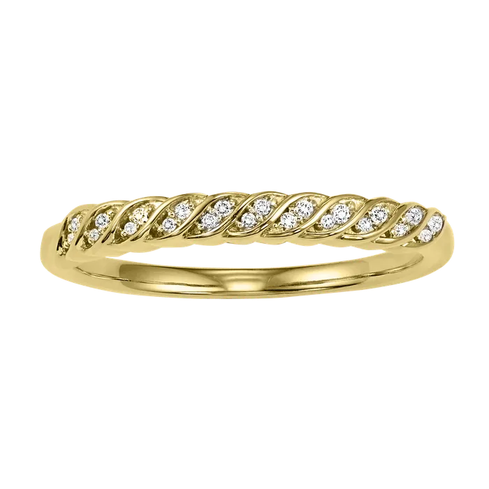 Rings International Diamond Center 10K Yellow Gold Mix Prong Diamond Band 110CT Rings International Diamond Center 10K Yellow Gold Mix Prong Diamond Band 110CT