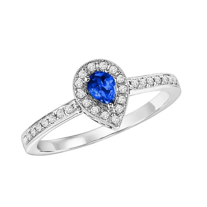 Rings International Diamond Center 14K White Gold Color Ens Halo Prong Sapphire Ring 16CT Rings International Diamond Center 14K White Gold Color Ens Halo Prong Sapphire Ring 16CT