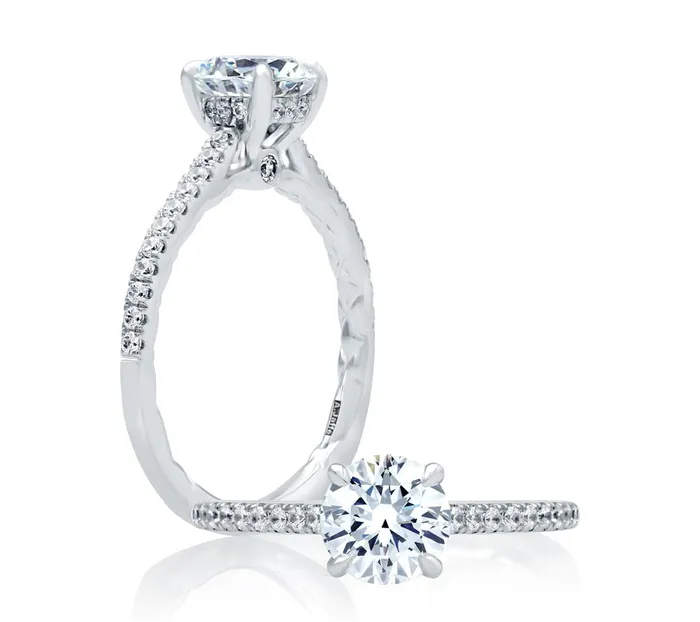 Rings International Diamond Center AJAFFE Classics Round Diamond Engagement Ring Setting 024 ctw