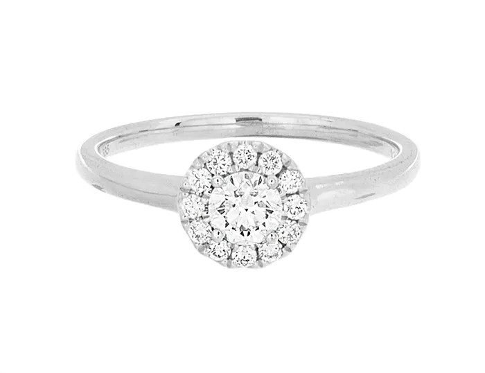 Rings International Diamond Center Complete Rings White Gold with 024 CTW Round Diamond Diamond Center Stone Halo Engagement Ring Rings International Diamond Center Complete Rings White Gold with 024 CTW Round Diamond Diamond Center Stone Halo Engagement Ring
