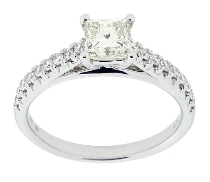 Rings International Diamond Center Complete Rings White Gold with 71 CTW Princess Diamond Diamond Center Stone Classic Engagement Ring Rings International Diamond Center Complete Rings White Gold with 71 CTW Princess Diamond Diamond Center Stone Classic Engagement Ring