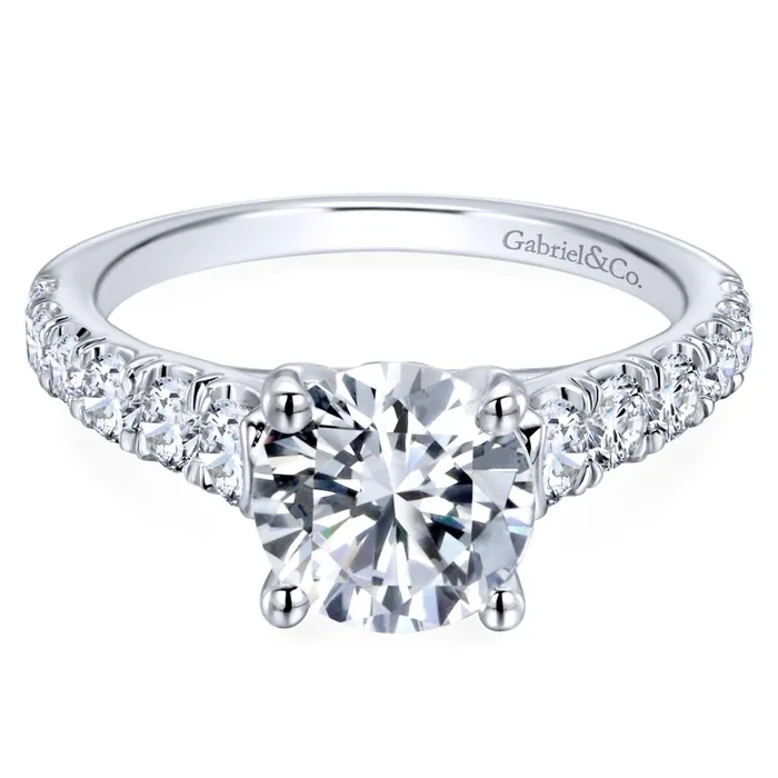 Rings International Diamond Center Gabriel Bridal Collection White Gold Diamond Straight Four Prong Setting Engagement Ring 081 ctw Rings International Diamond Center Gabriel Bridal Collection White Gold Diamond Straight Four Prong Setting Engagement Ring 081 ctw