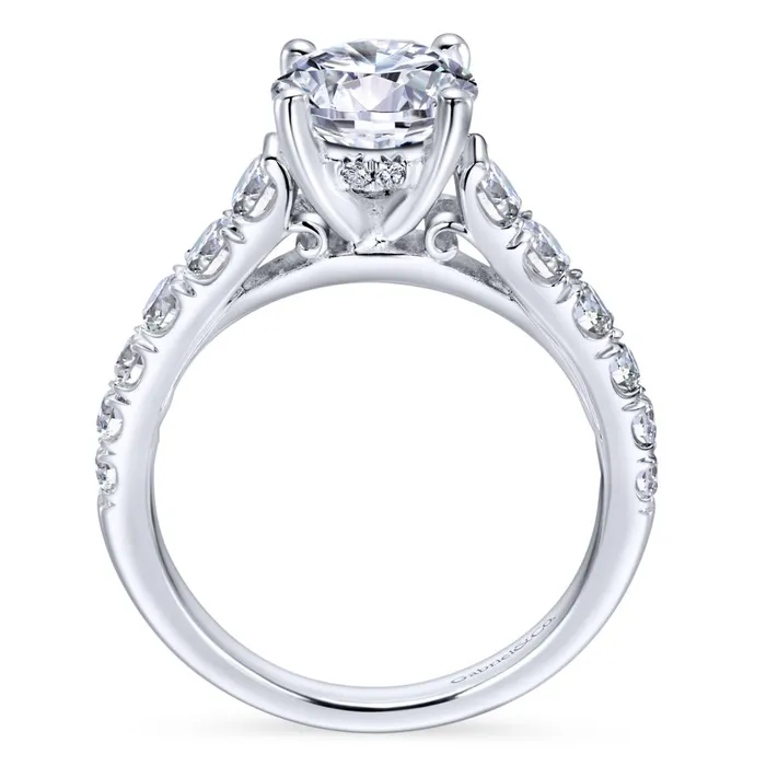 Rings International Diamond Center Gabriel Bridal Collection White Gold Diamond Straight Four Prong Setting Engagement Ring 081 ctw Rings International Diamond Center Gabriel Bridal Collection White Gold Diamond Straight Four Prong Setting Engagement Ring 081 ctw