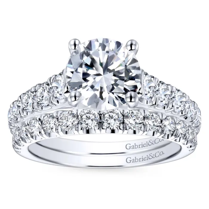 Rings International Diamond Center Gabriel Bridal Collection White Gold Diamond Straight Four Prong Setting Engagement Ring 081 ctw Rings International Diamond Center Gabriel Bridal Collection White Gold Diamond Straight Four Prong Setting Engagement Ring 081 ctw