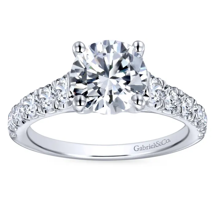 Rings International Diamond Center Gabriel Bridal Collection White Gold Diamond Straight Four Prong Setting Engagement Ring 081 ctw Rings International Diamond Center Gabriel Bridal Collection White Gold Diamond Straight Four Prong Setting Engagement Ring 081 ctw