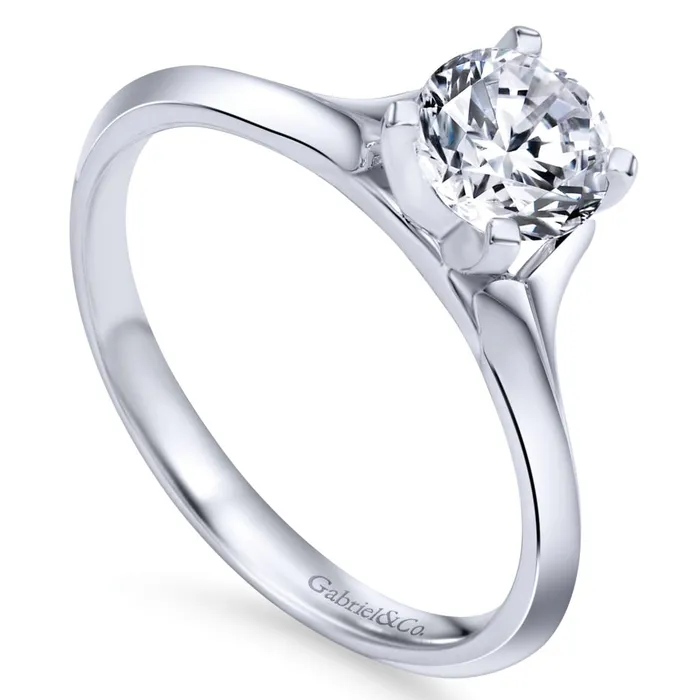 Rings International Diamond Center Gabriel Bridal Collection White Gold Solitaire Rounded Cathedral Engagement Ring Rings International Diamond Center Gabriel Bridal Collection White Gold Solitaire Rounded Cathedral Engagement Ring