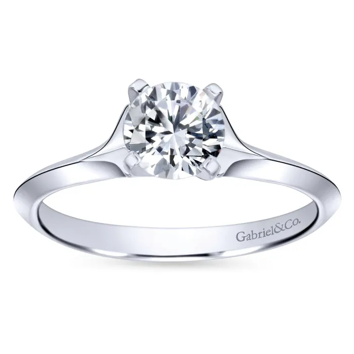 Rings International Diamond Center Gabriel Bridal Collection White Gold Solitaire Rounded Cathedral Engagement Ring Rings International Diamond Center Gabriel Bridal Collection White Gold Solitaire Rounded Cathedral Engagement Ring