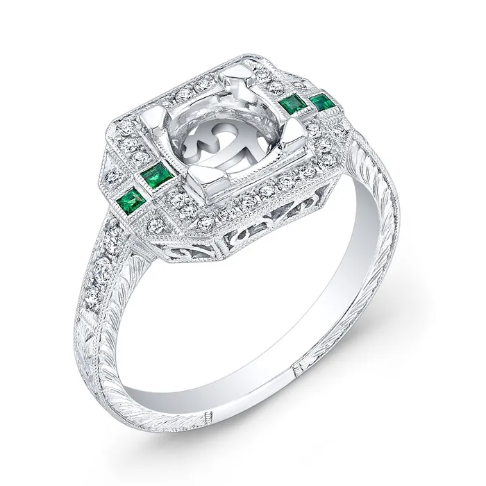 Rings International Diamond Center Jolie Designs Round Diamond Vintage Engagement Ring 036 CTW Rings International Diamond Center Jolie Designs Round Diamond Vintage Engagement Ring 036 CTW