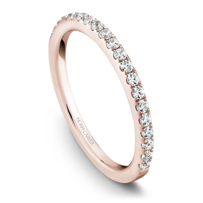 Rings International Diamond Center Noam Carver Rose Gold Diamond Engagement Ring Setting with Channel Set Cushion Halo 080 CTW