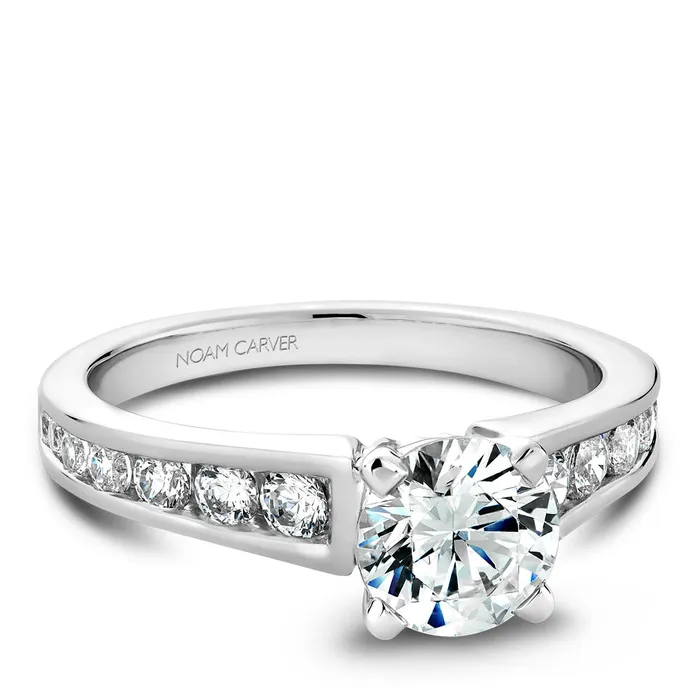 Rings International Diamond Center Noam Carver White Gold Channel Set Diamond Engagement Ring Setting 051 CTW