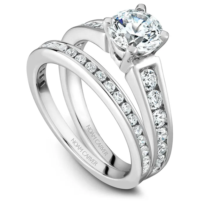 Rings International Diamond Center Noam Carver White Gold Channel Set Diamond Engagement Ring Setting 051 CTW