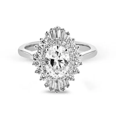 Rings International Diamond Center Simon G Oval Cut Halo Engagement Ring Setting 066CTW