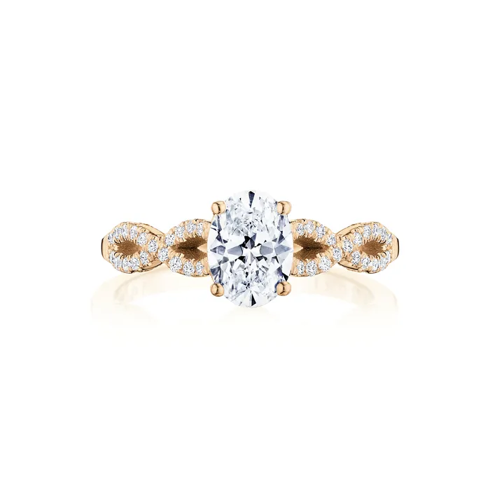 Rings International Diamond Center Tacori 14k Rose Gold Coastal Crescent Collection Classic Engagement Ring Setting 025CTW Rings International Diamond Center Tacori 14k Rose Gold Coastal Crescent Collection Classic Engagement Ring Setting 025CTW