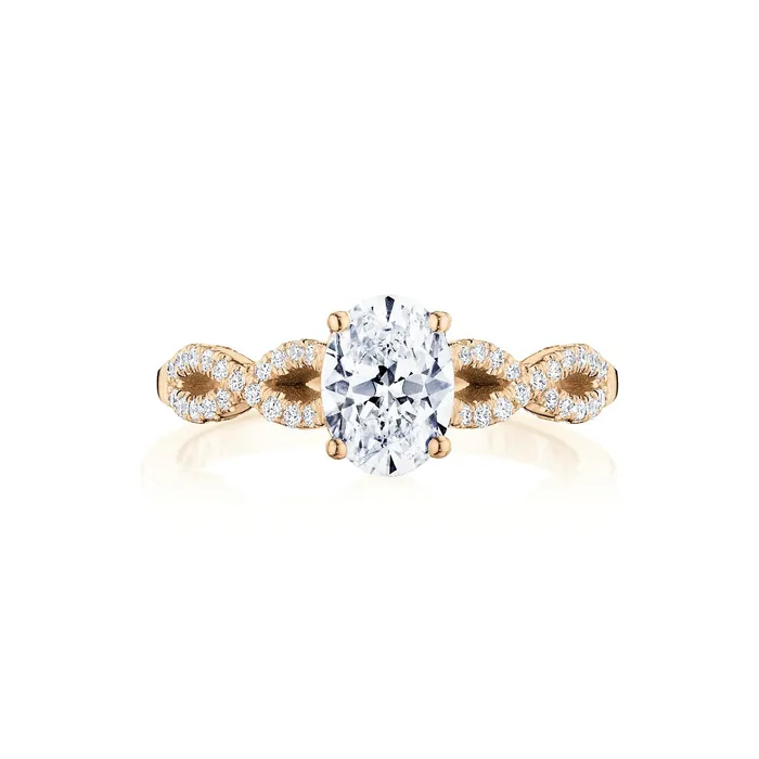 Rings International Diamond Center Tacori 14k Rose Gold Coastal Crescent Collection Classic Engagement Ring Setting 025CTW