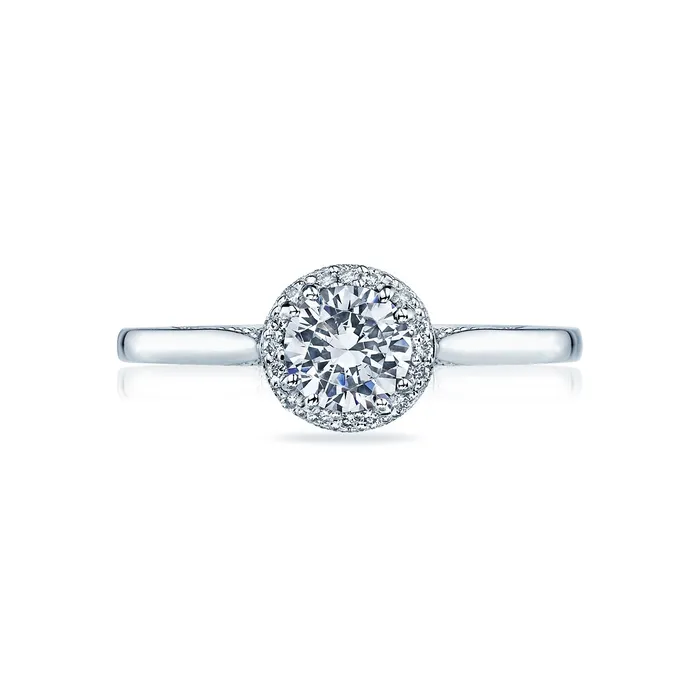 Rings International Diamond Center Tacori 18k White Gold Dantela Round Diamond Engagement Ring Setting 012 CTW Rings International Diamond Center Tacori 18k White Gold Dantela Round Diamond Engagement Ring Setting 012 CTW