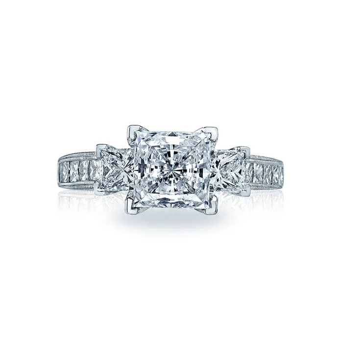 Rings International Diamond Center Tacori 18k White Gold Simply Tacori Princess Diamond Engagement Ring Setting 148 CTW Rings International Diamond Center Tacori 18k White Gold Simply Tacori Princess Diamond Engagement Ring Setting 148 CTW