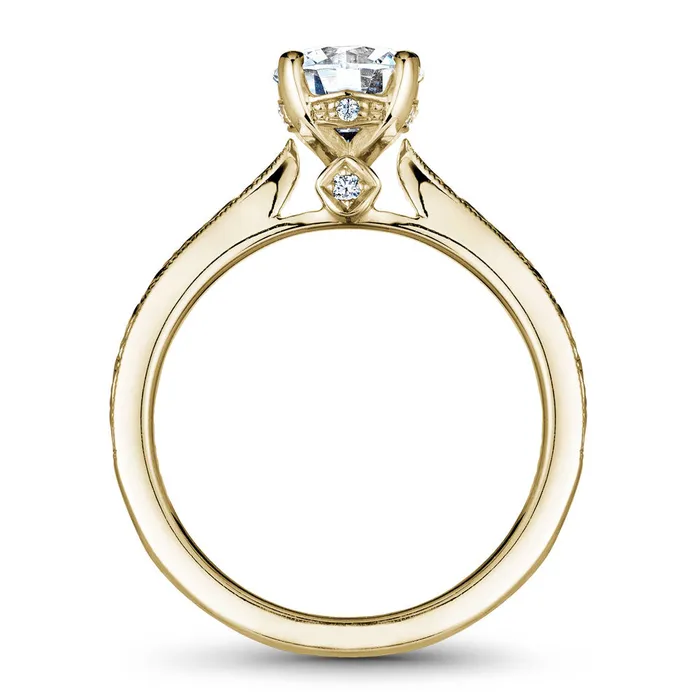 Rings Noam Carver Yellow Gold Carved Edge Engagement Ring Setting 004 CTW International Diamond Center
