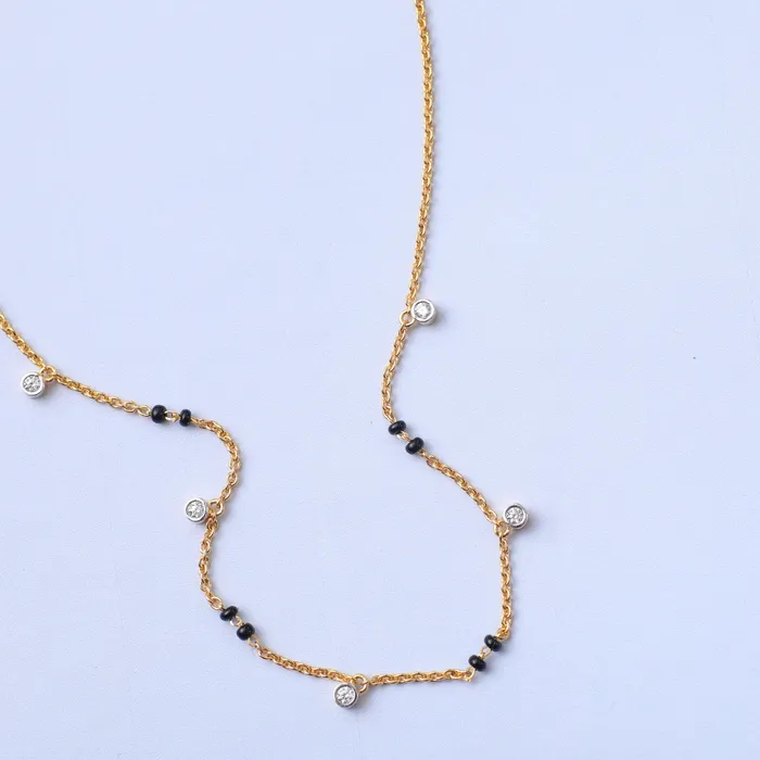 Rings SILVER Dainty CZ Charms Silver Mangalsutra