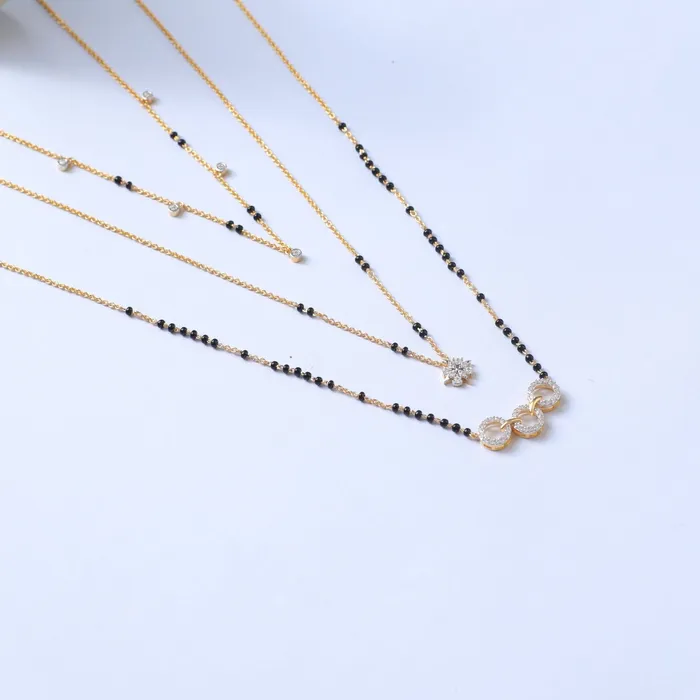 Rings SILVER Dainty CZ Charms Silver Mangalsutra