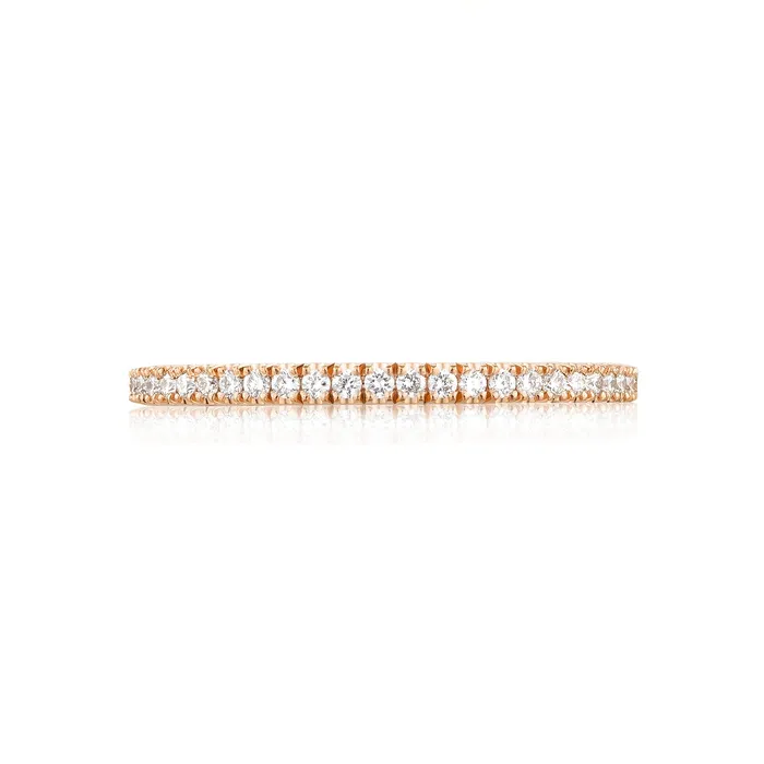 Rings Tacori 18k Rose Gold Petite Crescent Diamond Wedding Band 024 CTW International Diamond Center Rings Tacori 18k Rose Gold Petite Crescent Diamond Wedding Band 024 CTW International Diamond Center