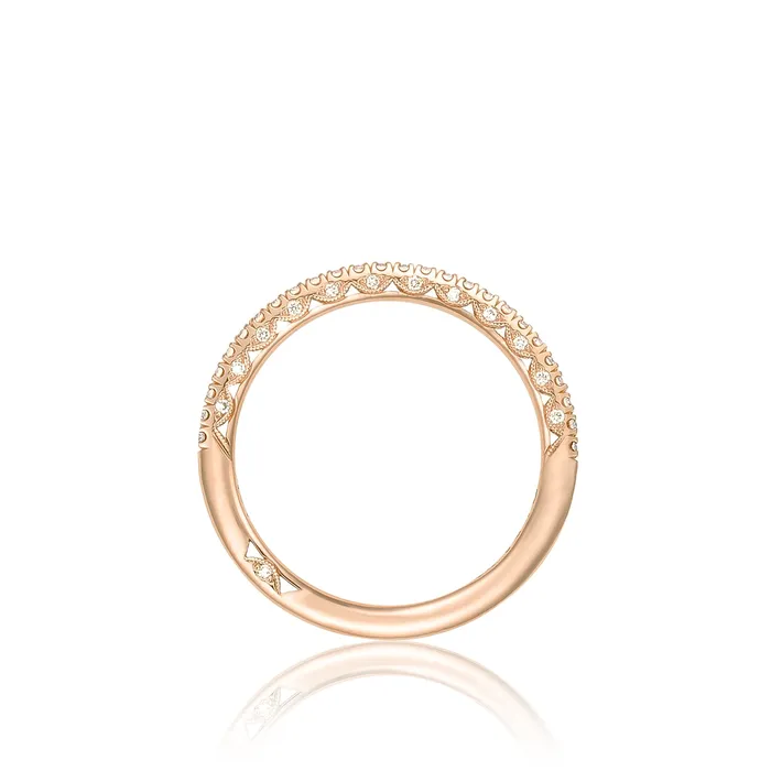 Rings Tacori 18k Rose Gold Petite Crescent Diamond Wedding Band 024 CTW International Diamond Center