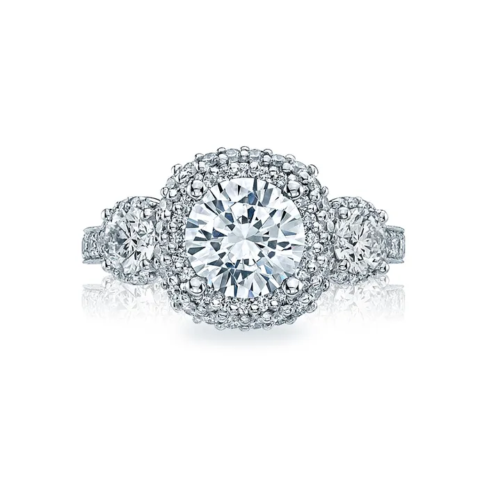 Rings Tacori 18k White Gold Blooming Beauties Round Diamond Engagement Ring Setting 127 CTW International Diamond Center Rings Tacori 18k White Gold Blooming Beauties Round Diamond Engagement Ring Setting 127 CTW International Diamond Center