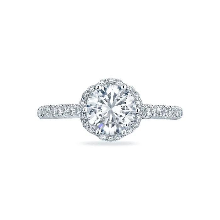 Rings Tacori 18k White Gold Petite Crescent Round Diamond Engagement Ring Setting 05 CTW International Diamond Center Rings Tacori 18k White Gold Petite Crescent Round Diamond Engagement Ring Setting 05 CTW International Diamond Center