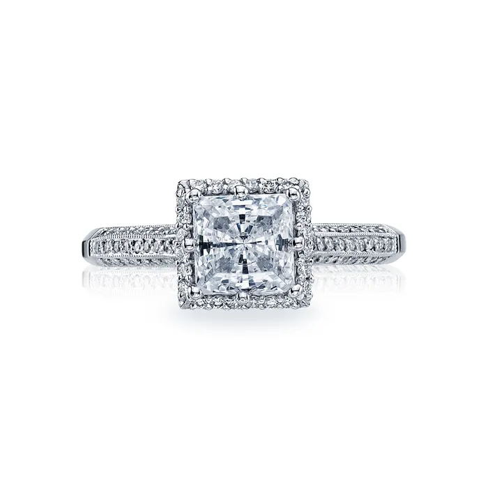 Rings Tacori 18k White Gold Simply Tacori Princess Diamond Engagement Ring Setting 034 CTW International Diamond Center Rings Tacori 18k White Gold Simply Tacori Princess Diamond Engagement Ring Setting 034 CTW International Diamond Center