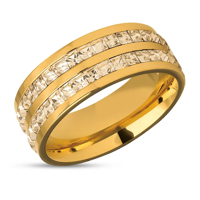 Rings Titanium Wedding Ring CZ Wedding Band Mans Wedding Ring Womans Ring CZ Ring Clean Casting Jewelry
