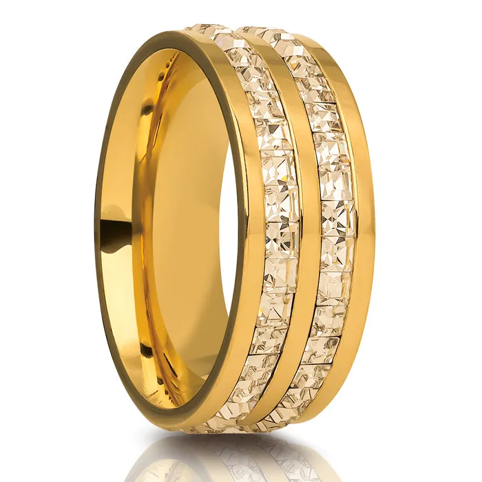 Rings Titanium Wedding Ring CZ Wedding Band Mans Wedding Ring Womans Ring CZ Ring Clean Casting Jewelry