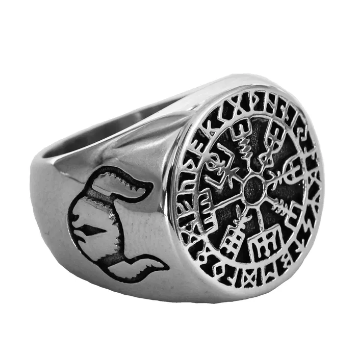 Rings Valhalla Vikings Viking Ring Vegvisir And Helmet