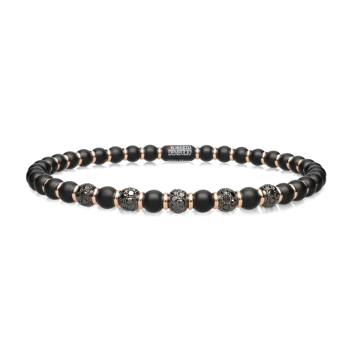 Roberto Demeglio Bracelets Mens Sfera Black Matte Ceramic Bracelet