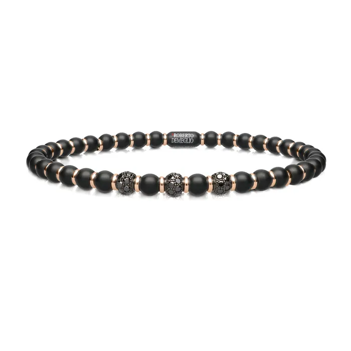 Roberto Demeglio Bracelets Mens Sfera Black Matte Ceramic Bracelet