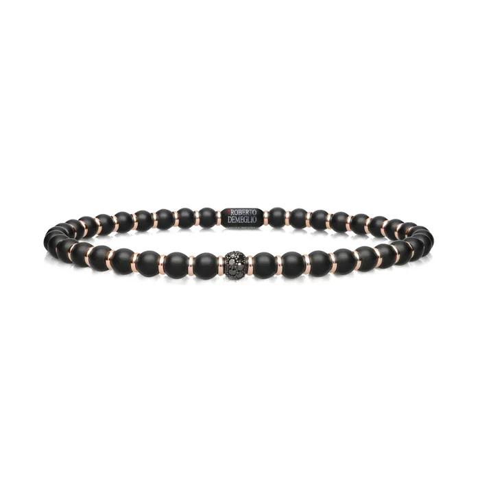 Roberto Demeglio Bracelets Mens Sfera Black Matte Ceramic Bracelet