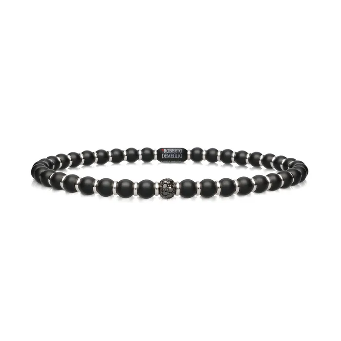 Roberto Demeglio Bracelets Mens Sfera Black Matte Ceramic Bracelet