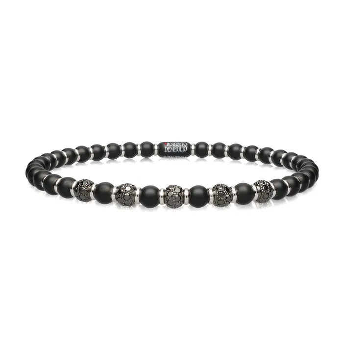 Roberto Demeglio Bracelets Mens Sfera Black Matte Ceramic Bracelet