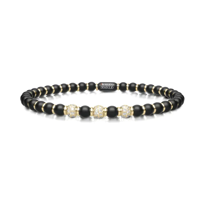 Roberto Demeglio Bracelets Mens Sfera Black Matte Ceramic Bracelet