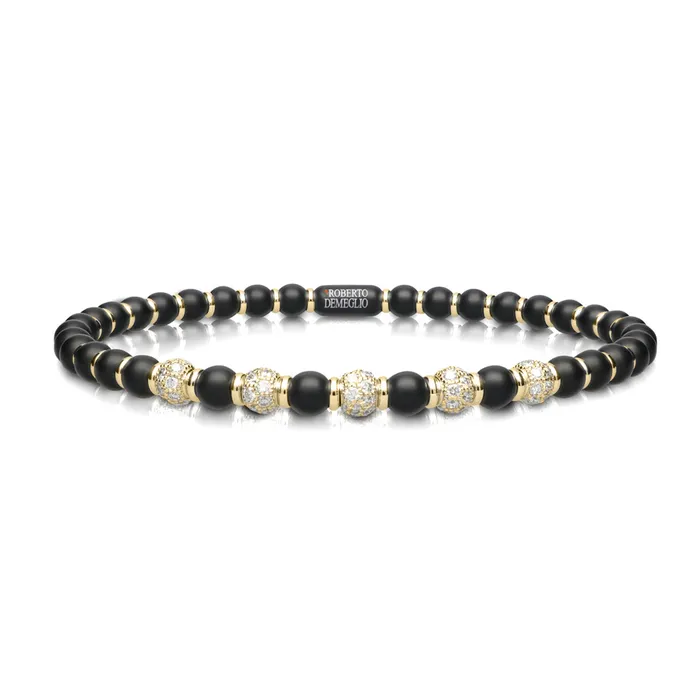 Roberto Demeglio Bracelets Mens Sfera Black Matte Ceramic Bracelet
