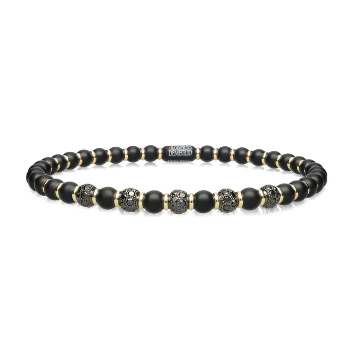 Roberto Demeglio Bracelets Mens Sfera Black Matte Ceramic Bracelet