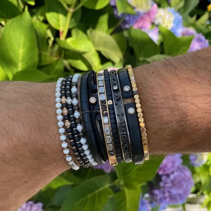 Roberto Demeglio Bracelets Mens Sfera Black Matte Ceramic Bracelet